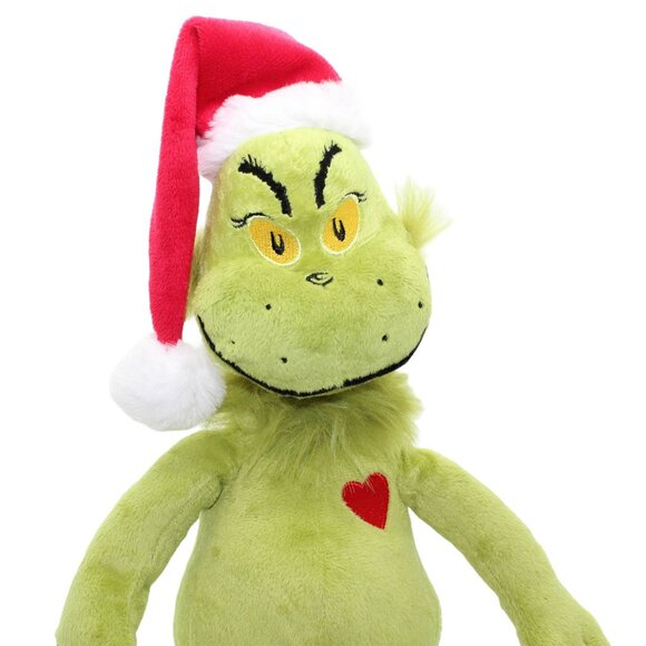 How The Grinch Stole Christmas Stuffed Plush Green Cartoon Santa Hat Toy - Picture 4 of 4